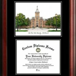 Discount - Ohio State University Diplomate Framed Lithograph with Diploma Opening