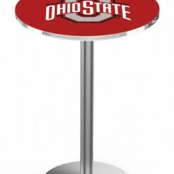 Discount - Ohio State Buckeyes Stainless Steel Bar Table with Round Base