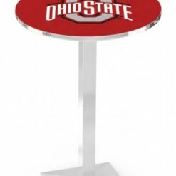 Discount - Ohio State Buckeyes Chrome Bar Table with Square Base