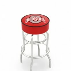 Discount - Ohio State Buckeyes Double-Ring Chrome Base Swivel Bar Stool