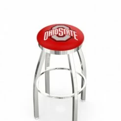 Discount - Ohio State Buckeyes Chrome Swivel Bar Stool with Accent Ring