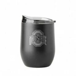Discount - Ohio State Buckeyes 16 oz. Etch Black Powder Coat Curved Beverage Tumbler