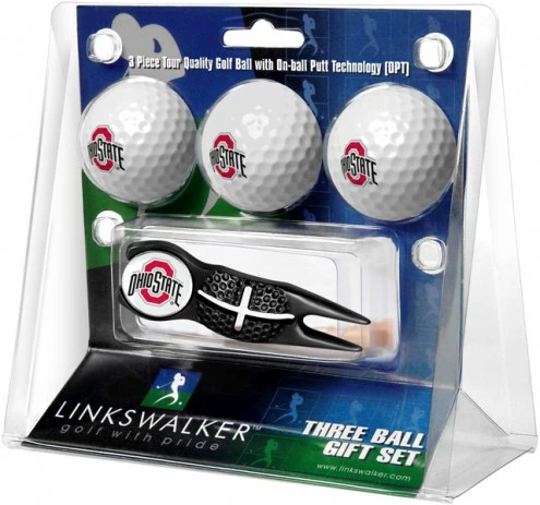 Discount - Ohio State Buckeyes Black Crosshair Divot Tool & 3 Golf Ball Gift Pack 1 Discount - Ohio State Buckeyes Black Crosshair Divot Tool & 3 Golf Ball Gift Pack