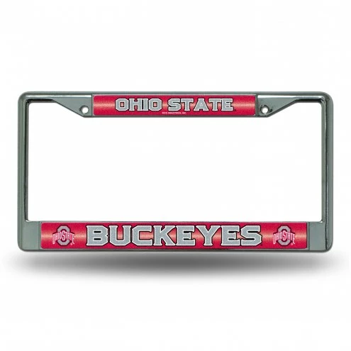 Discount - Ohio State Buckeyes Chrome Glitter License Plate Frame 1 Discount - Ohio State Buckeyes Chrome Glitter License Plate Frame