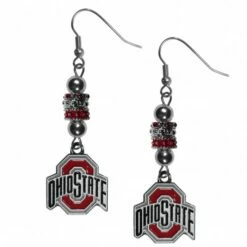 Discount - Ohio State Buckeyes Euro Bead Earrings
