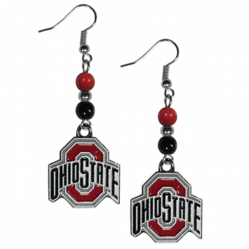Discount - Ohio State Buckeyes Fan Bead Dangle Earrings 1 Discount - Ohio State Buckeyes Fan Bead Dangle Earrings