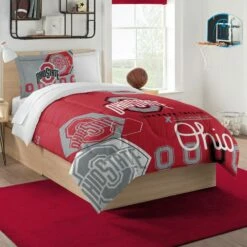 Discount - Ohio State Buckeyes Hexagon Twin Comforter & Sham Set