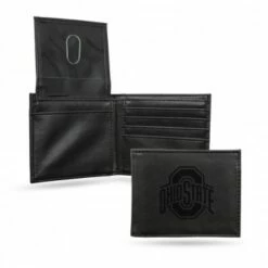 Discount - Ohio State Buckeyes Laser Engraved Black Billfold Wallet