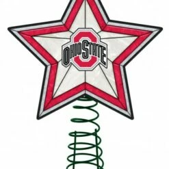 Discount - Ohio State Buckeyes Light Up Art Glass Tree Topper