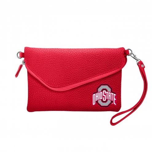 Discount - Ohio State Buckeyes Pebble Fold Over Purse 1 Discount - Ohio State Buckeyes Pebble Fold Over Purse