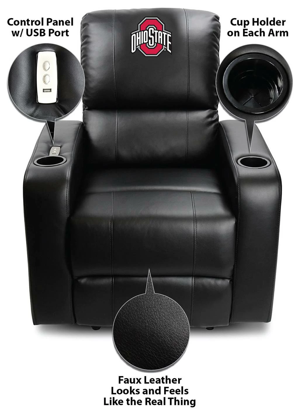 Discount - Ohio State Buckeyes Power Theater Recliner 6 Discount - Ohio State Buckeyes Power Theater Recliner - Image 6