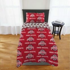 Discount - Ohio State Buckeyes Rotary Twin Bed in a Bag Set