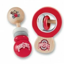 Discount - Ohio State Buckeyes Wood Baby Rattle Set